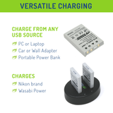 Nikon EN-EL5 Battery (2-Pack) and Dual Charger by Wasabi Power