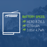 GoPro HERO8 Battery (6-Pack) Compatible with HERO7 Black, HERO6, HERO5 by Wasabi Power