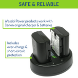 Canon LP-E6, LP-E6N Battery (4-Pack) and Dual Charger by Wasabi Power