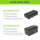 Sony NP-F950, NP-F960, NP-F970, NP-F975 (L Series) Battery (2-Pack) and Charger by Wasabi Power