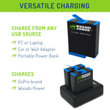 GoPro HERO12, HERO11, HERO10, HERO9 Black Battery (2-Pack) and Dual Charger by Wasabi Power