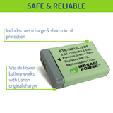 Canon NB-13L Battery (2-Pack) by Wasabi Power