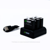 GoPro Enduro Battery (2-Pack) for HERO12, HERO11, HERO10, HERO9 and Triple USB Charger by Wasabi Power