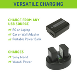 Sony NP-FW50 Battery (3-Pack) and Dual Charger by Wasabi Power