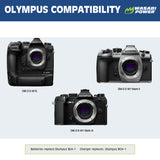 Olympus BLH-1 (Fully Decoded) Battery (2-Pack) and Dual Charger by Wasabi Power