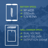 Fujifilm NP-W235 Battery (2-Pack) and Charger by Wasabi Power