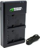 Sony NP-FV30, NP-FV40, NP-FV50 Battery (2-Pack) and Dual Flat Charger by Wasabi Power