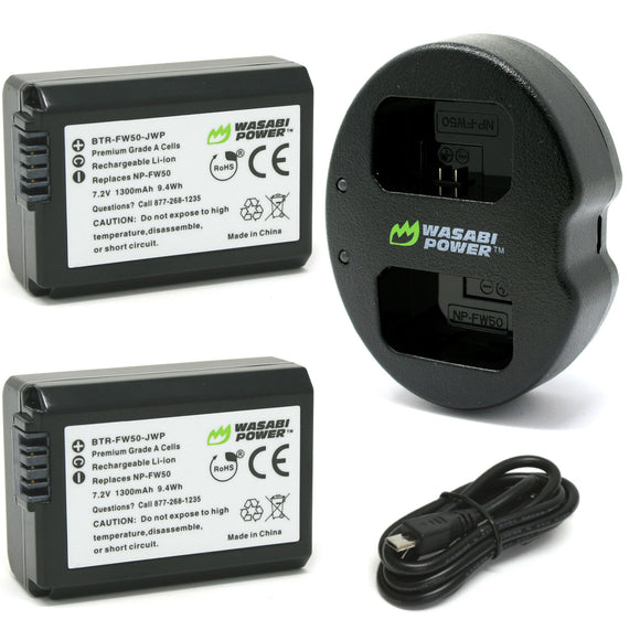 Olympus LI-80B Battery (2-Pack) and Charger by Wasabi Power