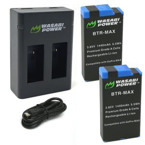 GoPro MAX, ACDBD-001, ACBAT-001 Battery (2-Pack) and Dual Charger 