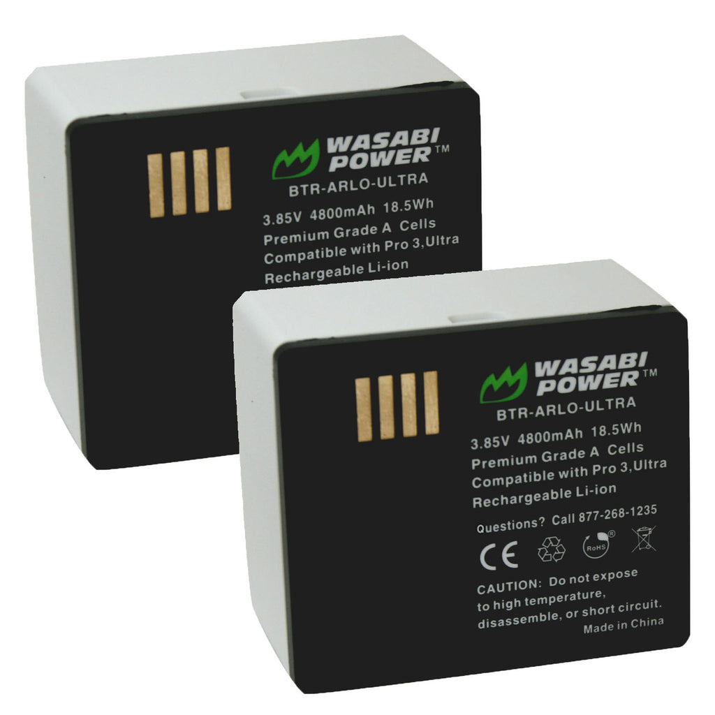 Arlo VMA5400 Battery (2-Pack) for 3, Pro 4, Ultra, Ultra 2 by Wasa – Wasabi Power