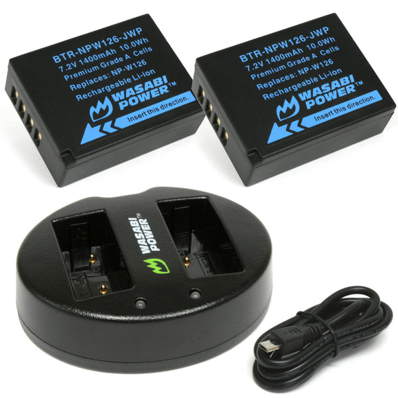 Fujifilm Np W126 Np W126s Battery 2 Pack And Charger From Wasabi